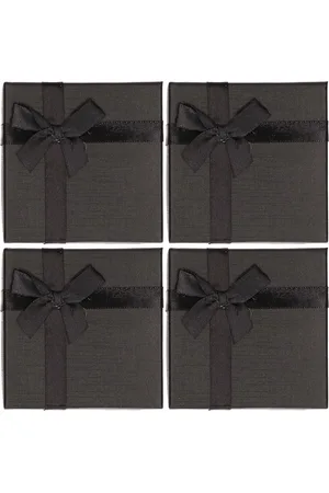 Merkloos Sieradendoosje met strik - 4x stuks - - 9 x 9 cm - cadeaudoosjes - verpakking