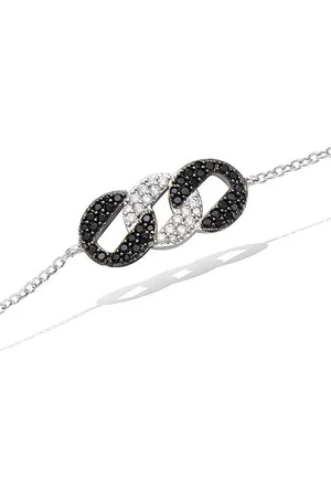 Cataleya Jewels AG925 Rond Zwart Zilveren Armband