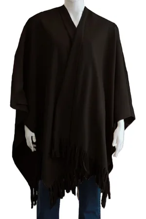 Boris Luxe omslagdoek/poncho - - 180 x 140 cm - fleece - Dameskleding accessoires