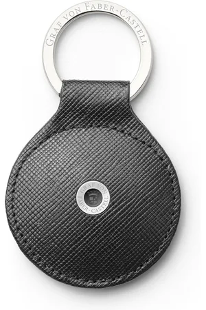 FABER-CASTELL Key fob rond saffiano leder zwart