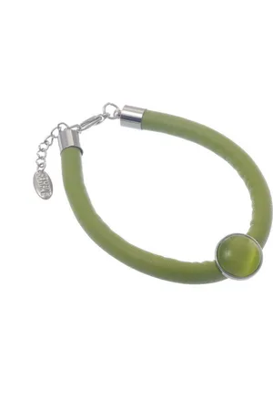 Behave Armbandje van imitatieleer met steentje