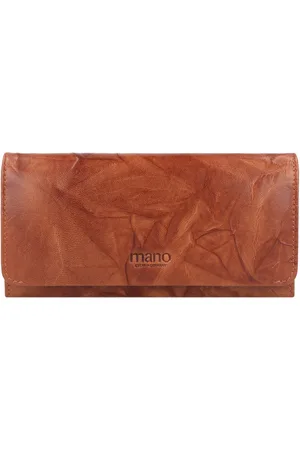 Mano Leren Portemonnee Donna Aurona Long Wallet Bruine
