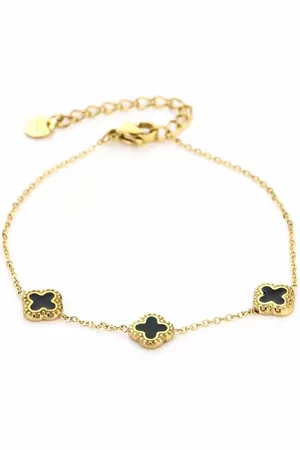 MICHELLE Armband Daniëlle - - Armband - 16 + 3 cm - Goud/Zwart