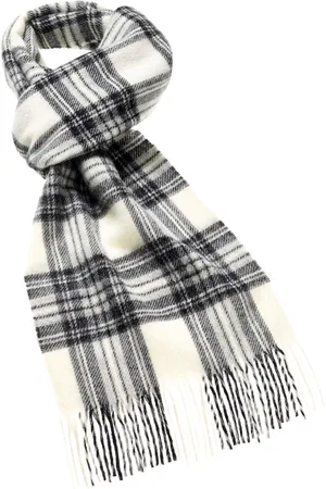 Bronte by Moon Sjaal Tartan Dress Grey Stewart - Meriono Lamswol - 25 x 190 - Scotland
