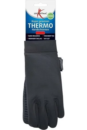 Lucovitaal Ultradunne koper geweven thermo handschoenen maat s