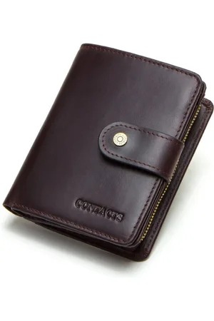 Contacts Leren portemonnee heren leer - portefeuille heren - mannen cadeautjes cadeau voor man - portemonnee heren pasjes houder - Top kwaliteit Leer