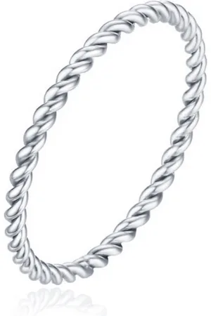 Cilla Jewels Gedraaide Elegante Dames Ring Edelstaal Verzilverd Zilverkleurig-18mm
