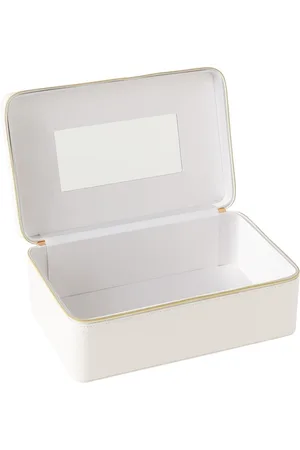 J-line Cosmetica Doos Rechthoek+spiegel Kunstleder - 30x19x12cm