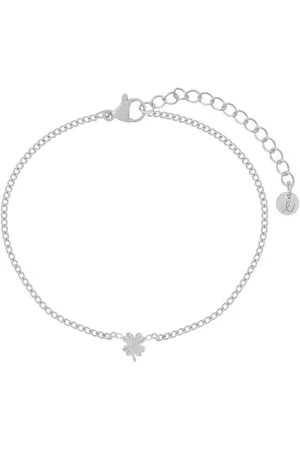 essentialistics Armband gevlamd klavertje - Volwassenen - - Stainless steel (verkleurt niet) - Verlengkettinkje