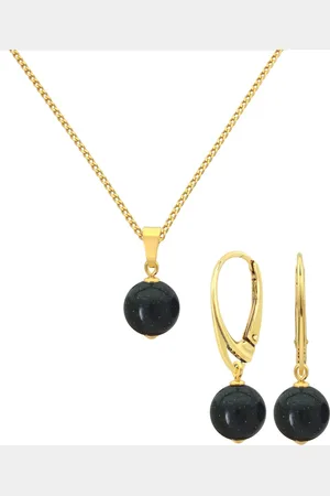 ARLIZI 2085 Sieraden set groene goudsteen hanger - verguld