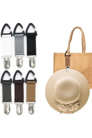 Merkloos 6 Stuks - hoedenclip - voor op reis hoedenclip - voor bagage Hoedenclip-on houder - Clip voor hoeden - Outdoor Hat Companion- voor op reis, tassen, rugzakken, draagtassen, koffers outdoor reisaccessoire