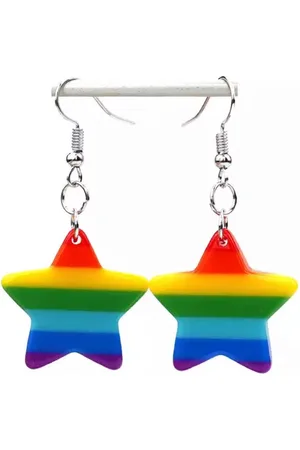 Akyol Pride Oorbellen – pride ster oorbellen - regenboog oorbellen - Regenboog - sterren - Oorbellen - Gay - lesbian - trans - cadeau - kado - geschenk - gift - verjaardag - feestdag - verassing - respect - equality - gelijk - lgbt – bi