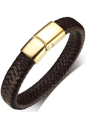 Jonline Schitterende Leren Armband Sluiting Goud | Damesarmband | Herenarmband