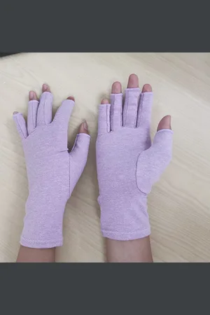 Merkloos 2 paar compressiehandschoenen voor artritis voor vrouwen en mannen, bamboe compressiehandschoenen voor artritis voor pijnverlichting bij reumatoïde artritis en artrose, vingerloze handschoenen (maat S)