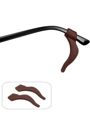 Fako Bijoux® Anti-slip Oorhaakjes - Brilhaakjes - Siliconen - Bescherm je Bril - Antislip Pootjes - Voor Kinderen en Volwassenen - 1 Paar - Large - Bruin