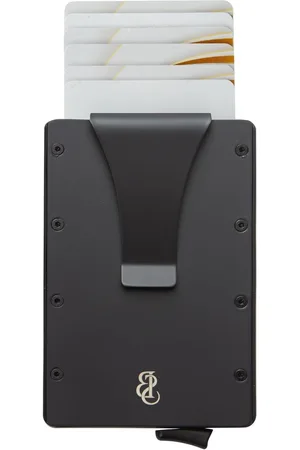 Merkloos RFID-bescherming kaartenhouder - mini portemonnee met geldclip - slanke creditcardhouder - zwart - 6-7 kaarten - 10 x