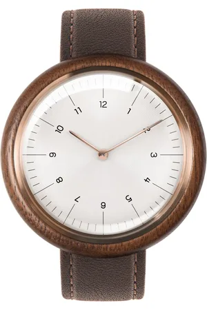Auteur Watches Revolution IV - Swiss Made Houten Herenhorloge Bruin Leer 43mm