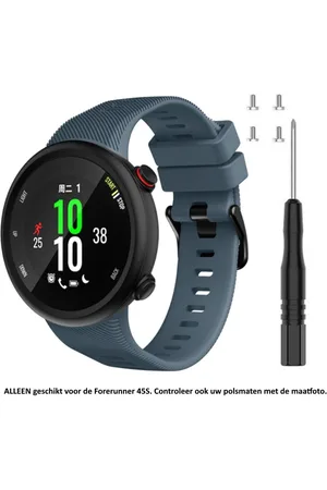 Merkloos Donker Blauw / Navy / Grijsachtig Blauw siliconen horlogebandje geschikt voor de Garmin Forerunner 45S –