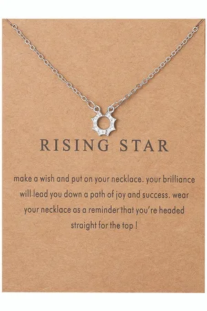 Bixorp Luck Zilveren Dames Ketting met Ster - " Rising Star" - 45/50cm - Cadeau voor Vrouw - Zilverkleurig