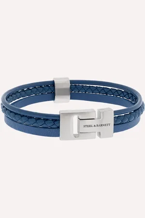 Steel & Barnett ® - Leren armband - heren - Leren Armband Casual Cole - - 22.5 CM