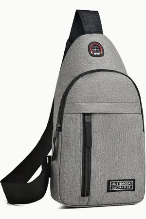 Merkloos Licht Grijze Crossbag Heren / Dames - Klein formaat 30 x 17cm - Crossbodytas - waterafstotend - Reistas - Citytrip