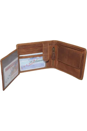 LEATHER DESIGN LD Heren Billfold - Portemonnee - Laag Model Enkel - Hunter