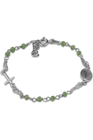 Silventi 910481417 Zilveren Armband - Verstelbare Sluiting - Kruis - Scapulier - - 16+3 cm - Rhodium - Zilver
