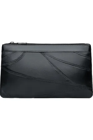 Merkloos LaGloss® ECHT LEDER Damestas Gevlochten 1 - Luxe Zacht Leren Crossbody Handtas - Zwarte Schoudertas - Clutch - 23 x 14 cm