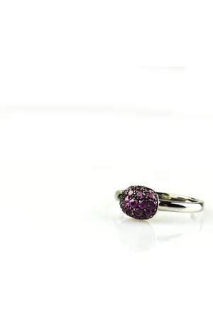 SOPHIE Ring in wit goud gezet met roze saffier