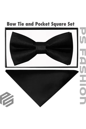 Merkloos Bow Tie Including Pochette - Bow Tie - Bow Tie - Pocket Square - High Quality 30% soie 70% Polyester