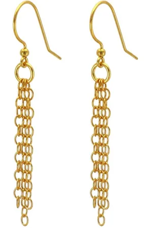 ARLIZI 1876 Oorbellen schakelketting oorhangers - verguld - 6,5 cm