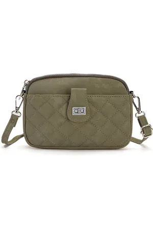 Fashion Favorite Crossbody Schoudertas - Army | 20 x 13,5 x 5,5 cm | Suedelook |