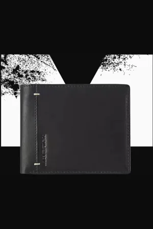 Maverick URBAN BLACK LEDEREN BILLFOLD RFID MET 2 BILJETVAKKEN
