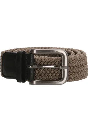 Hide & Stitches Elastische Gevlochten Stretch Riem - Leer & Elastiek - Dames & Heren - - One Size - Totale lengte 120 cm - Geschikt tot maat 110