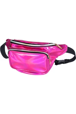 Merkloos Holografisch heuptasje voor vrouwen - PVC waterdichte glanzende heuptas - Dames heuptas met verstelbare riem voor reizen feest festival - Rave hardlopen wandelen zwemmen - 04rose