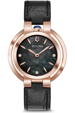 BULOVA Rubaiyat 97P139 Horloge - Leer - Zwart - Ø 35 mm