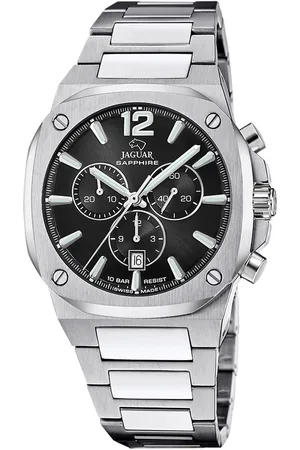 Jaguar J1025/3 Heren Horloge - Chronograaf - Saffierglas - Roestvrijstaal/Staal - Zilverkleurig - Quartz - Vouw/Vlindersluiting - 10 ATM (zwemmen)
