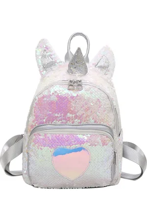 KIMU Eenhoorn Rugtas Pailletten Iridescent Rugzak Tas Schooltas Kindertas Festival
