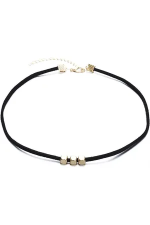KJG Zwarte Choker met Goudkleurige Kralen