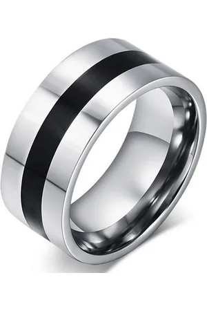 LGT JWLS RVS heren ring Black Line 9mm-17mm