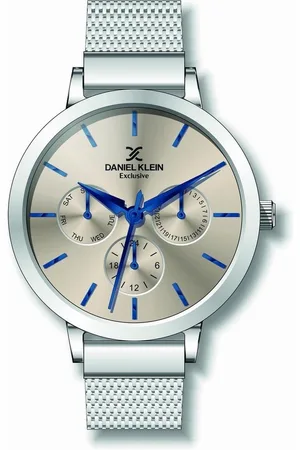 Daniel Klein DK11705-6 - Horloge - Analoog - Dames - Vrouwen - Milanese band - Rond - Zilverkleurig - Blauw