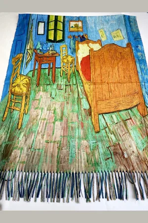 Merkloos Vincent van Gogh De slaapkamer van dikker materiaal met 2 kanten (1 kant effen)