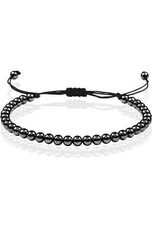 Memphis Macrame Armband Dames - 5mm Zwarte Kralen