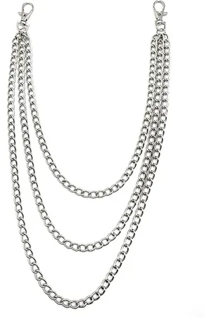 Kasey Broekketting - Sleutel ketting - 3 Lagen - Zilverkleurig - - 45CM