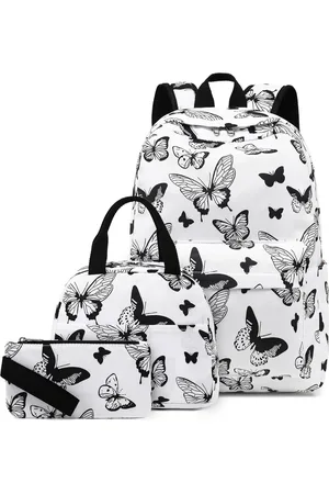 Merkloos Trendy en Rugzaktas voor Meisjes met Lunchtas en Etui Set