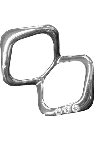Fako Bijoux® Sjaalklem - Sjaal Klem - Sjaal Ring - Dubbele Ring Hoek Strass - 45x30mm