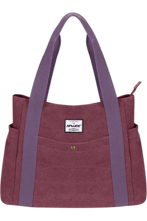 Merkloos Canvas handtas voor dames, shopper, grote schoudertas met ritssluiting, schoudertas, retro draagtas, lichte hengseltas voor reizen, werk, school, winkelen, strand, dagelijks gebruik,