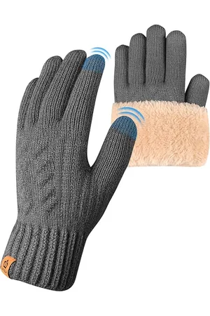 Merkloos Winterhandschoenen - fleece voering touchscreen gebreide elastische warme handschoenen voor hardlopen, skiën, fietsen, paardrijden, wandelen, kamperen - dames en heren