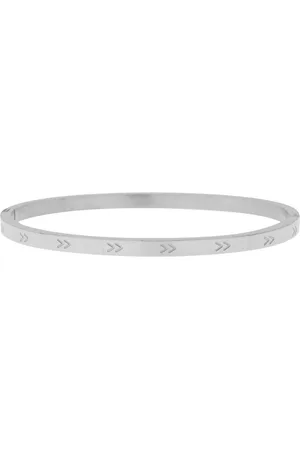 essentialistics Bangle armband V - Smal - - Stainless steel (verkleurt niet) - Verlengkettinkje