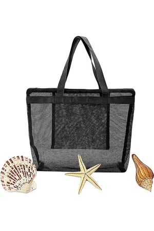 Merkloos Opbergtas voor op het strand, herbruikbaar, mesh, strandtassen, opbergtas, multifunctioneel voor vakantie, organizer, nettas, waterspeelgoed, vakantie